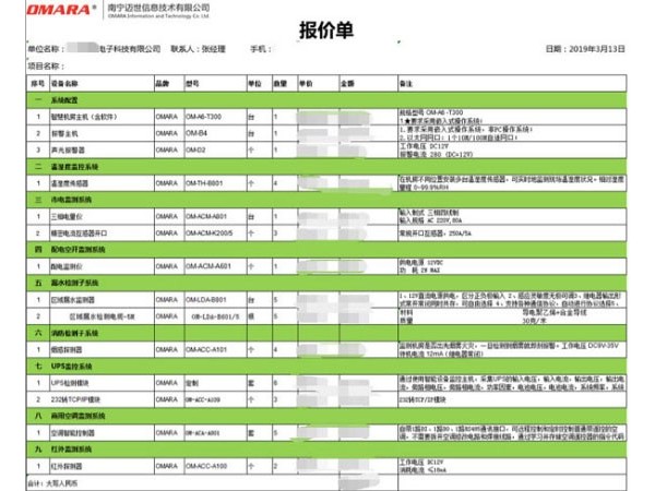 你在找的機房環(huán)境監控系統報價(jià)表！